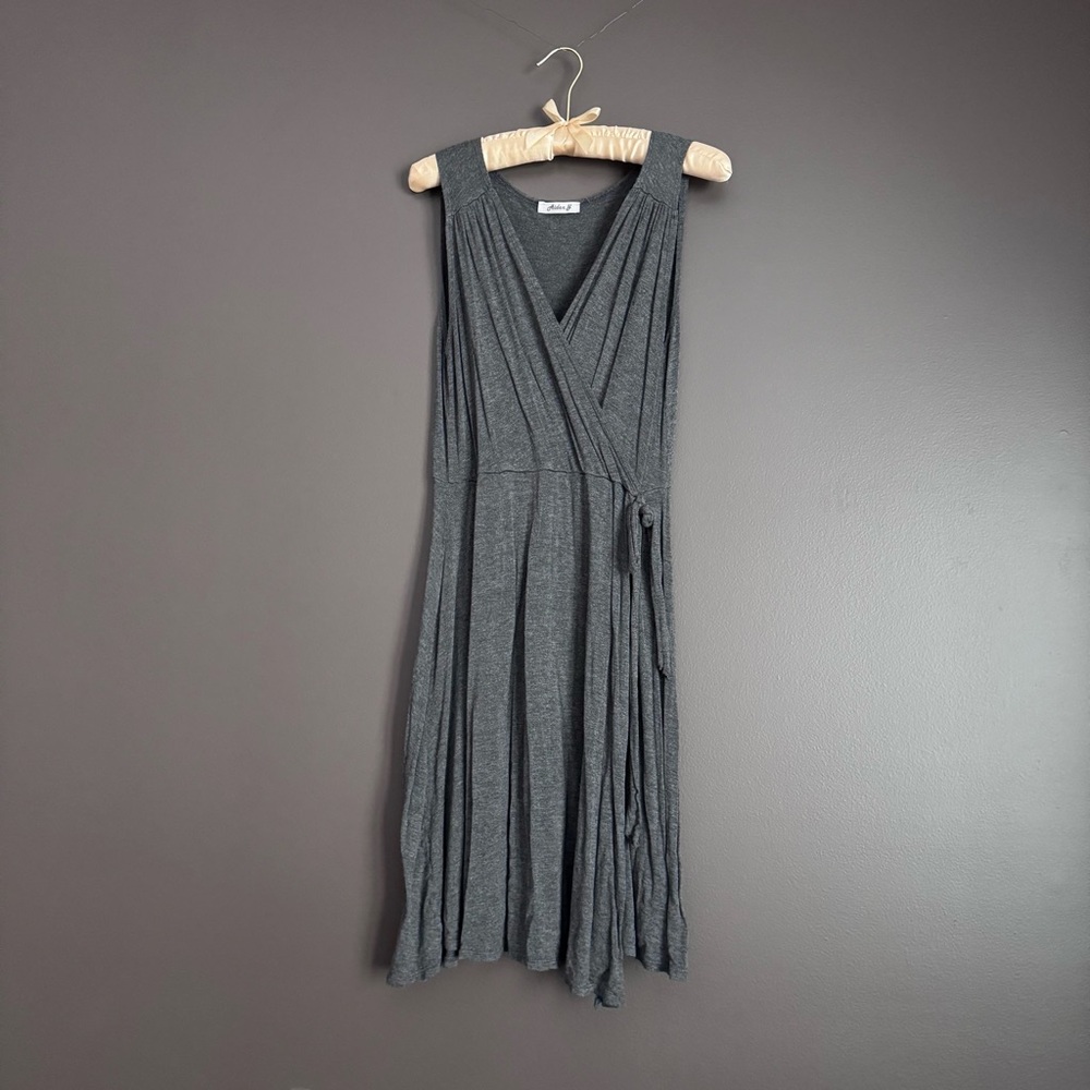 Aiden Charcoal Gray Midi Dress